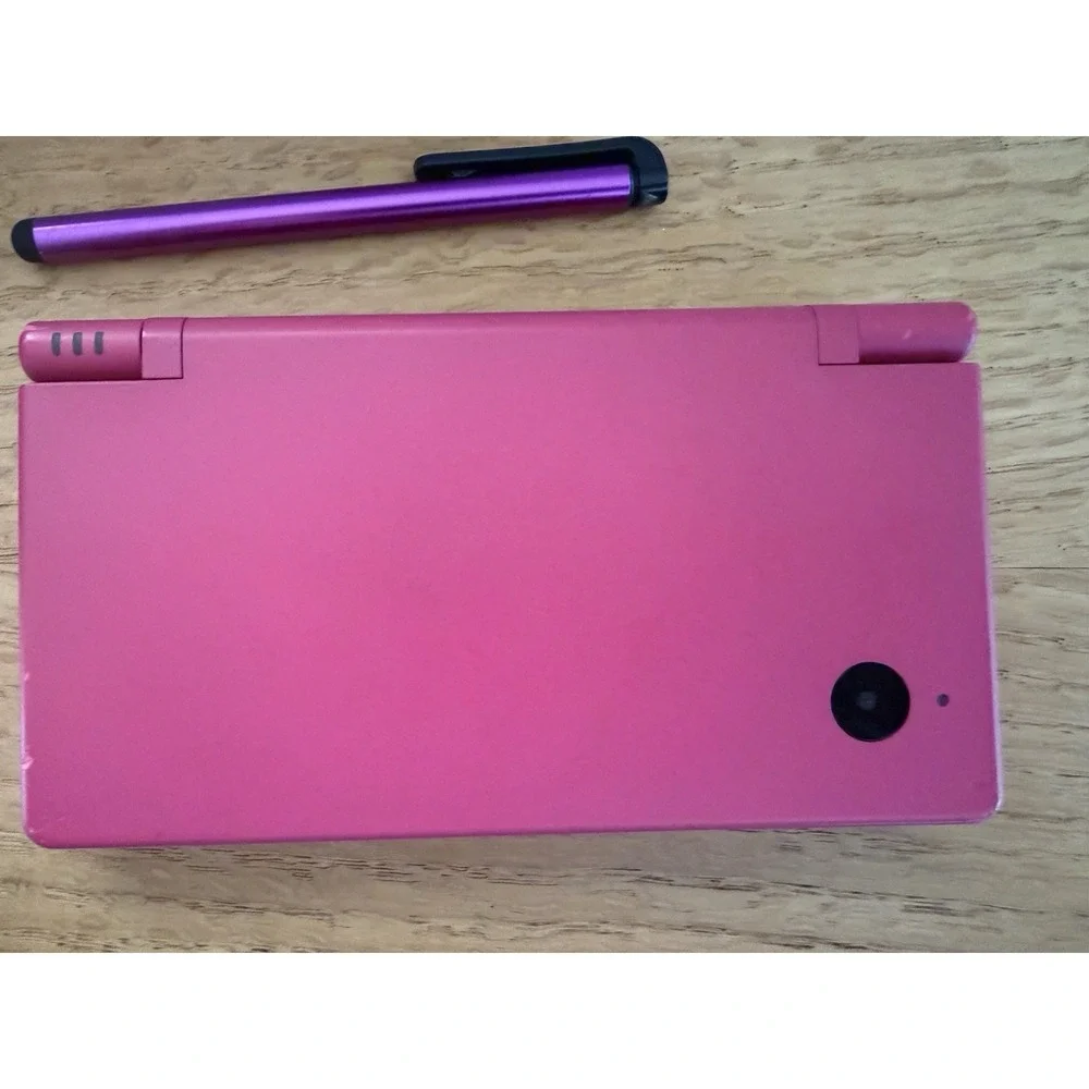 Nintendo DSi 256MB Pink Handheld System Lot W/18 Games Case 2 Chargers In Box